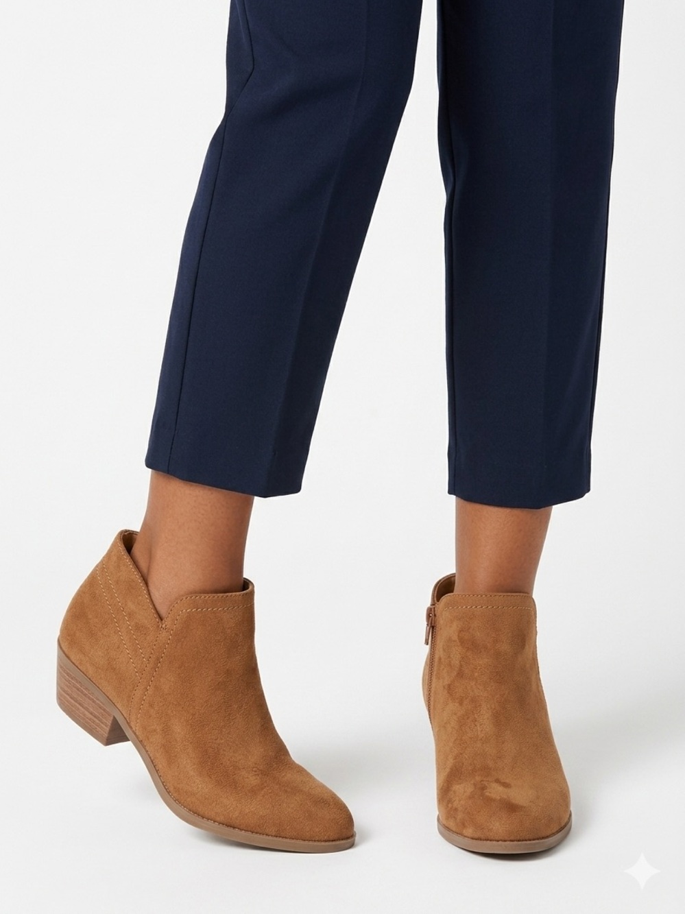Time and Tru NWOT Sueded Faux Ankle Boot - Brown